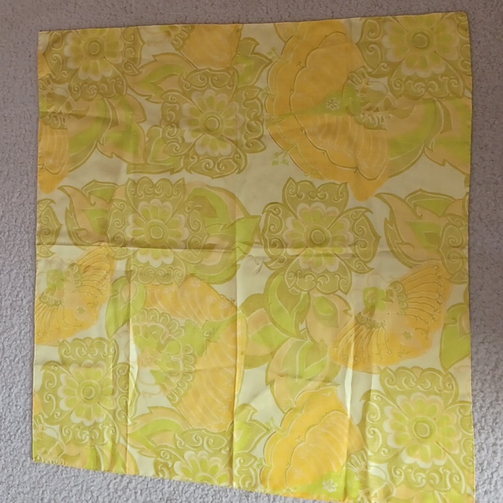 100% Pure Silk Scarf In Yellow And Green